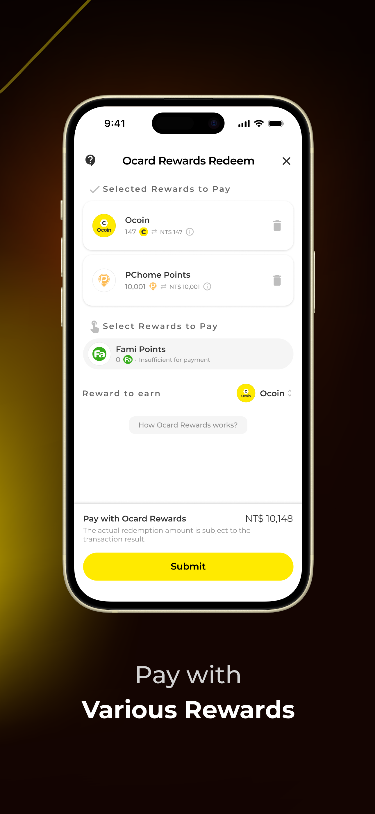 Ocard: Rewards and Coupons
