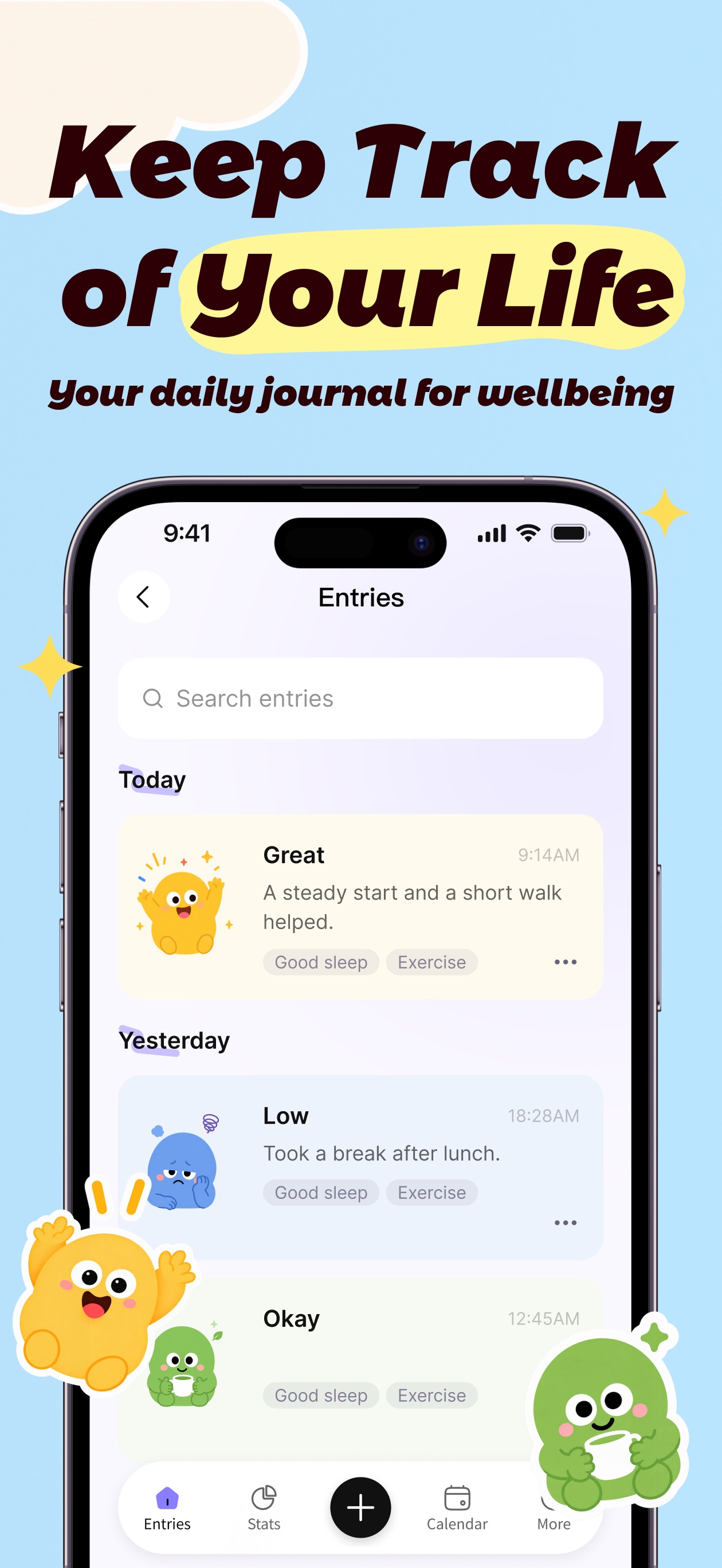 Screenshot 1 of MoodFeel - Wellbeing Diary