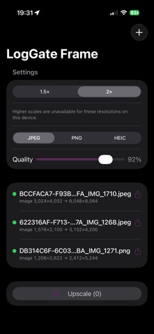 LogGate Frame: Video Upscaler Screenshot 2 of 3