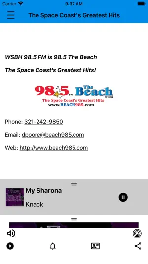 98.5 The Beach WSBH screenshot 3