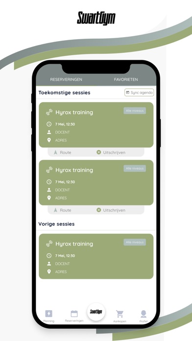 SwartGym iPhone screenshot