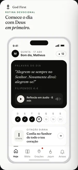GOD FIRST: Devocional e Oração screenshot 1