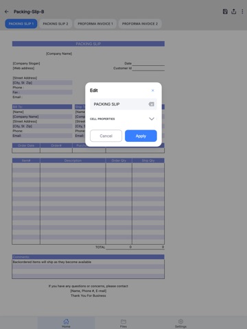 Packing Slip iPad screenshot