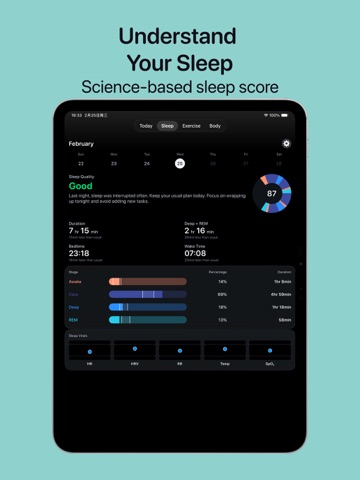 HRV, Sleep & Recovery: Pulseon iPad screenshot