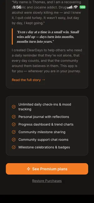 ClearDays Recovery Companion screenshot 1
