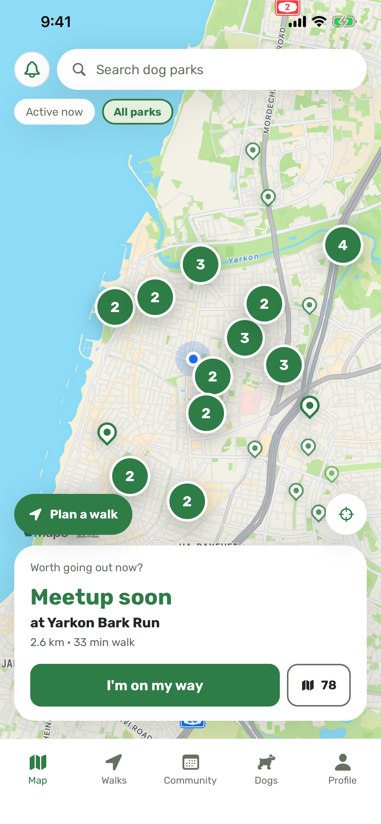 Screenshot 1 of Parks — Dog Parks & Walks