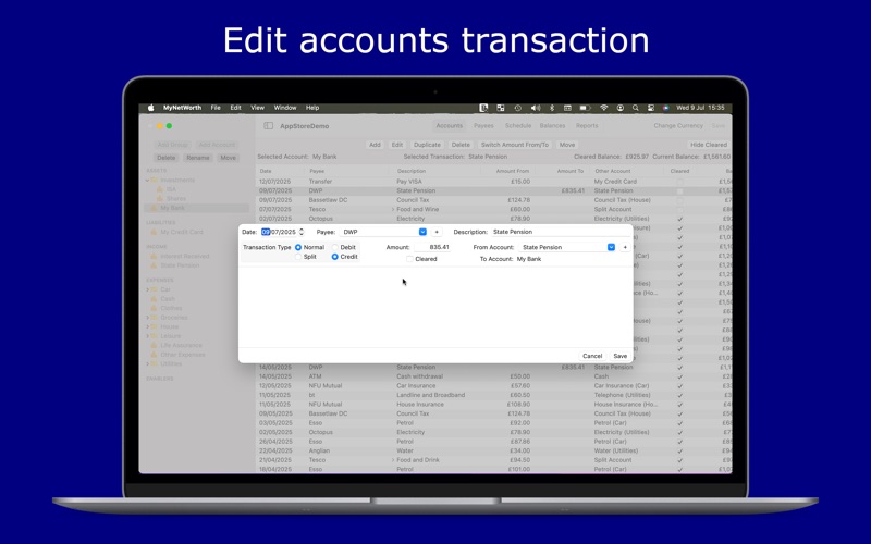 Screenshot #2 pour MyNetWorth
