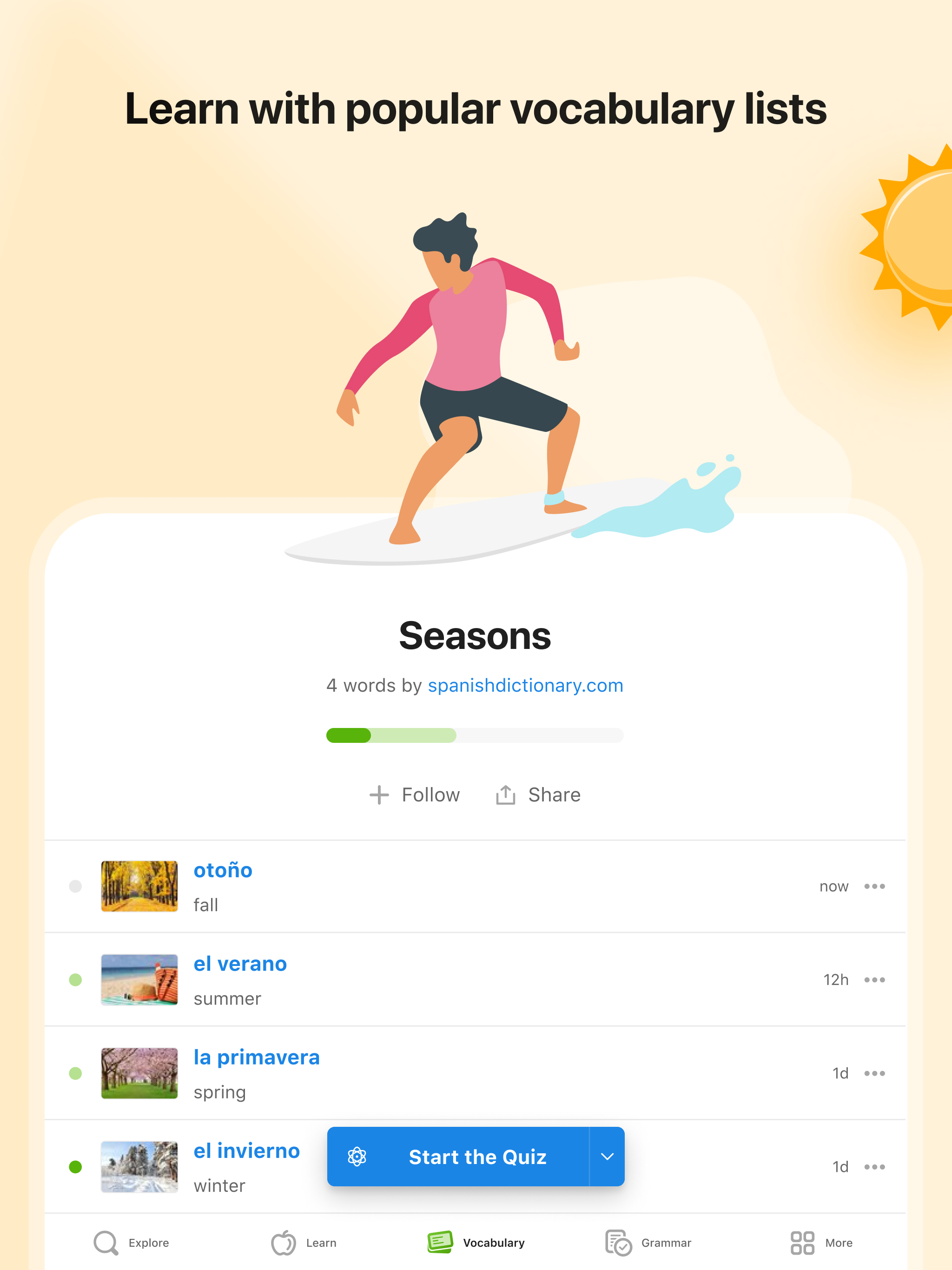 SpanishDictionary.com Learning