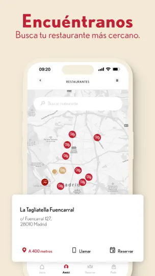 Captura de pantalla de La Tagliatella Amici en iPhone 6