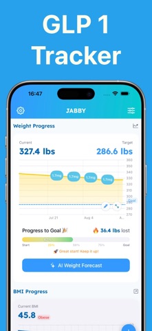 Jabby GLP-1 Medication Tracker iPhone screenshot