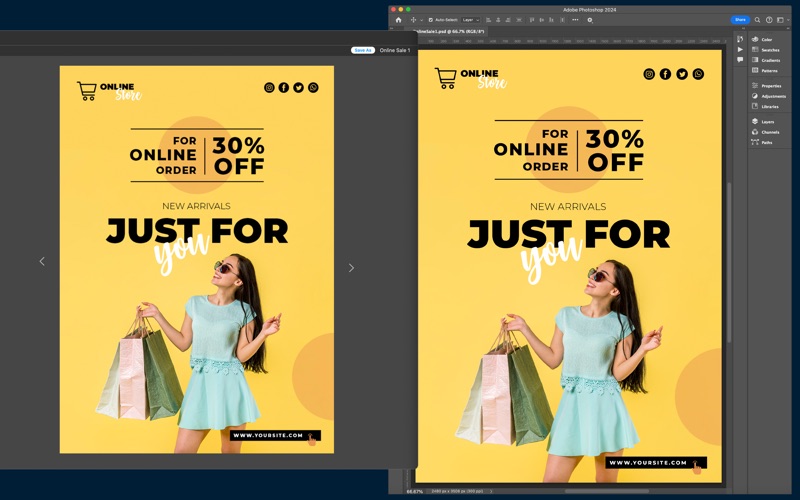 Template for Adobe Photoshop iPhone screenshot 2 - Graphics & Design app
