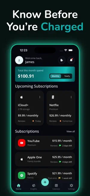 SubSense: Subscription Tracker screenshot 1