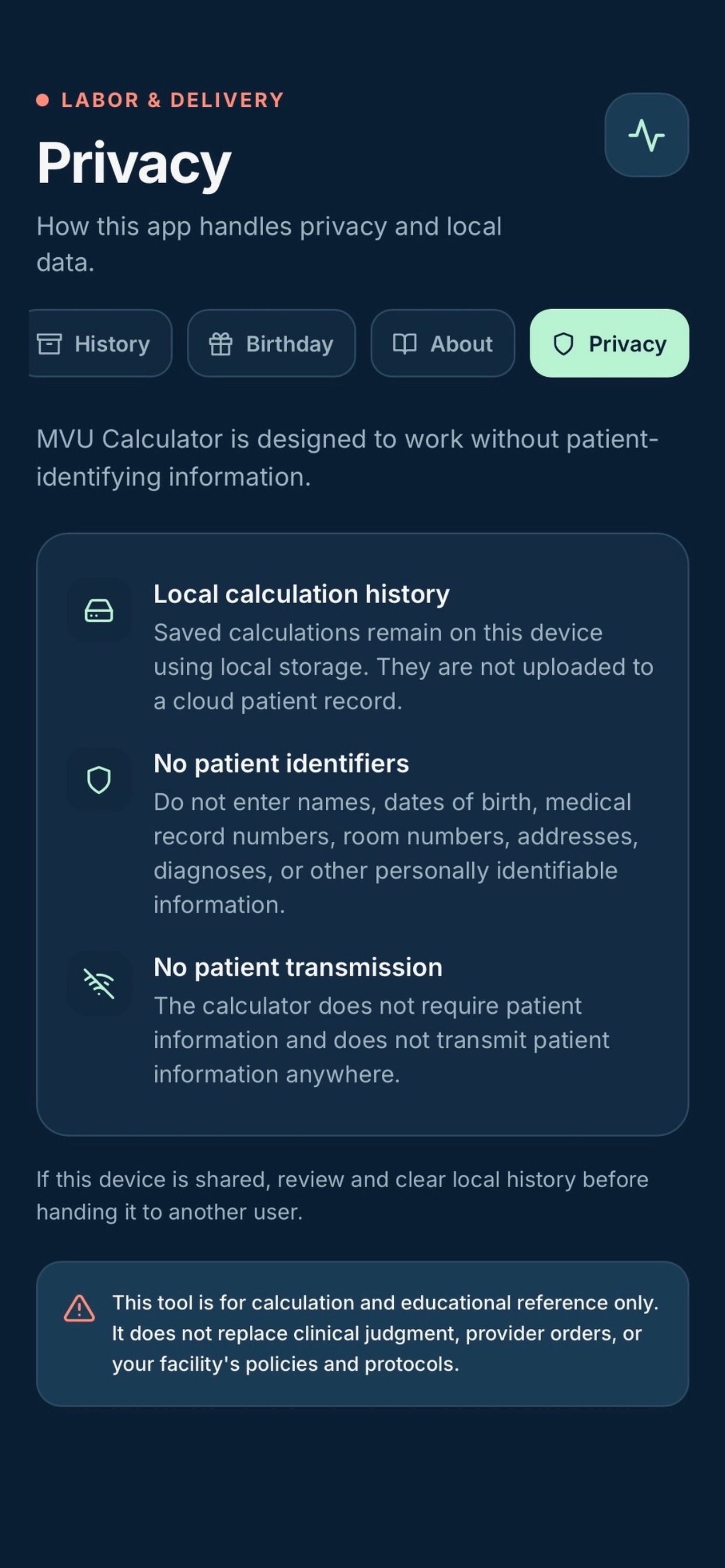 Screenshot 3 of MVU L&D Calculator