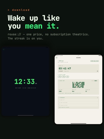 AI Mission Alarm Clock : ROUSE iPad screenshot