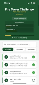 ADK Peak Tracker screenshot