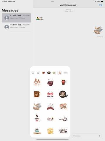 Coffee Break Time stickers iPad screenshot