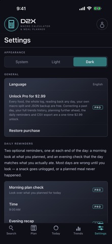 D2X Macro Calculator & Planner Screenshot 6 of 9