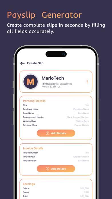 PaySlip Generator Screenshot