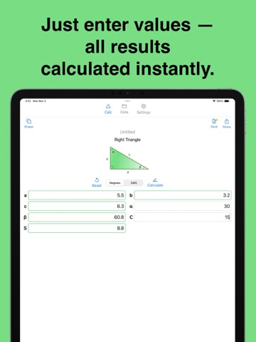 Geometry Calc+Shapes iPad screenshot