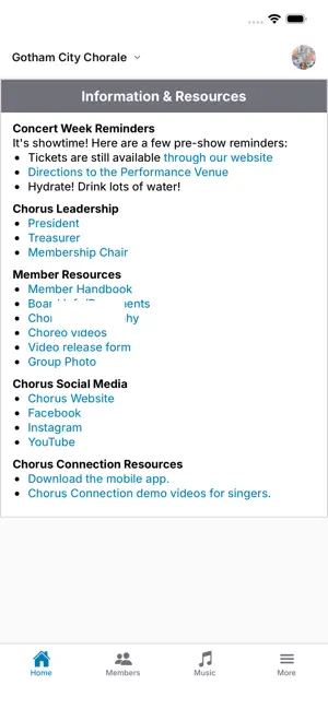 Chorus Connection screenshot 1