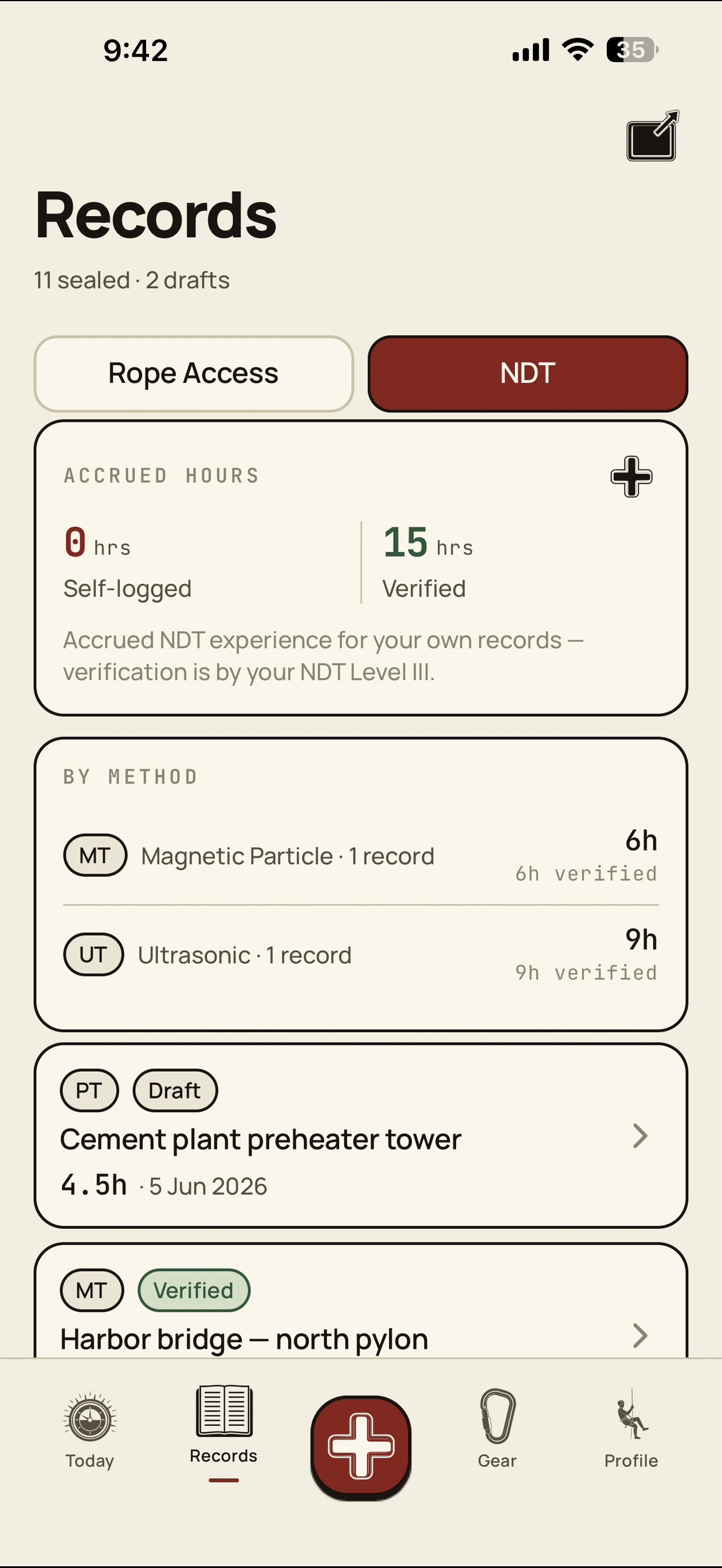 Rope Access Logbook screenshot 3