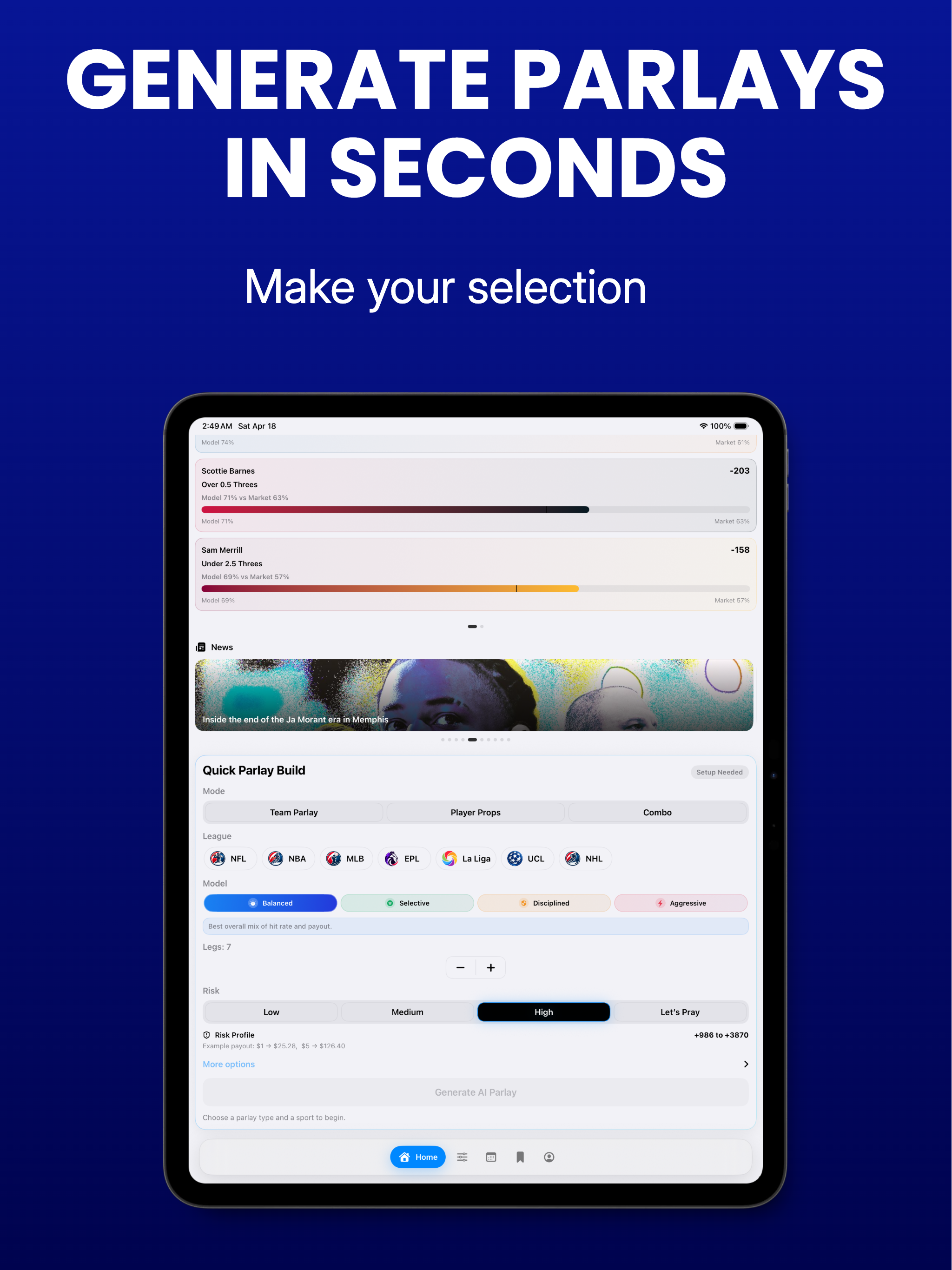 Edge Parlay: AI Sports Betting screenshot 8