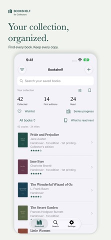Bookshelf (for Collectors) app screenshot