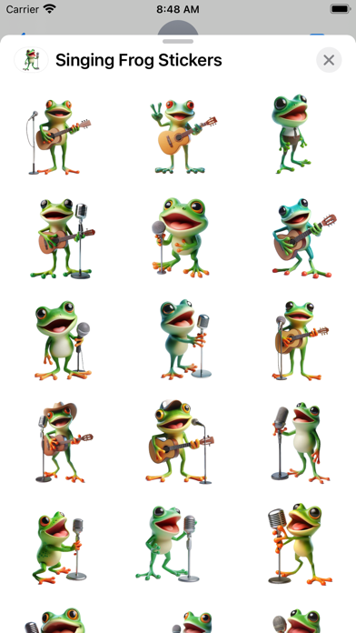 Screenshot 1 of Singing Frog Stickers App