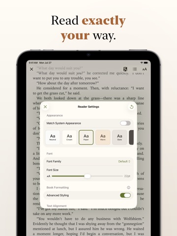 Leaf: EPUB Library iPad screenshot