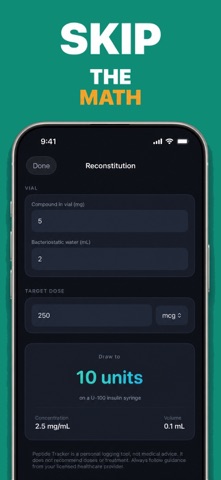 Peptide Tracker: TRT & GLP-1 iPhone screenshot