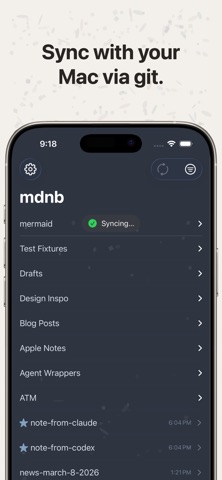 Git Sync Markdown Notes: mdnb screenshot