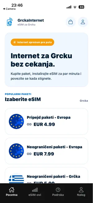 GrckaInternet eSIM screenshot 1