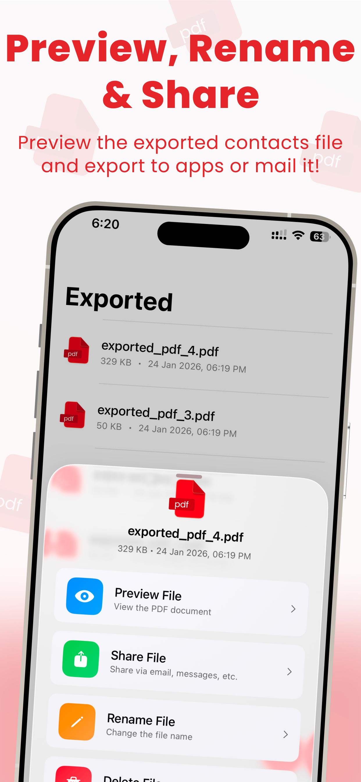 Contacts To PDF File Converter screenshot 3