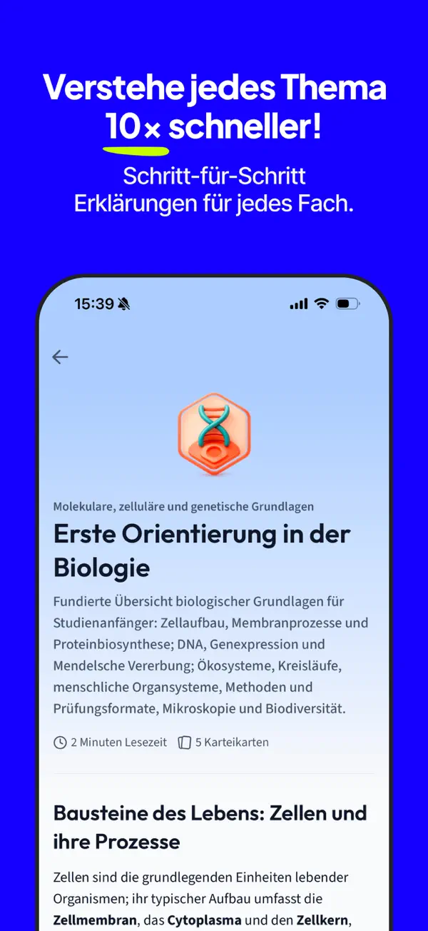 StudySmarter: KI Lernapp iPhone App Screenshot 3 – Bildung