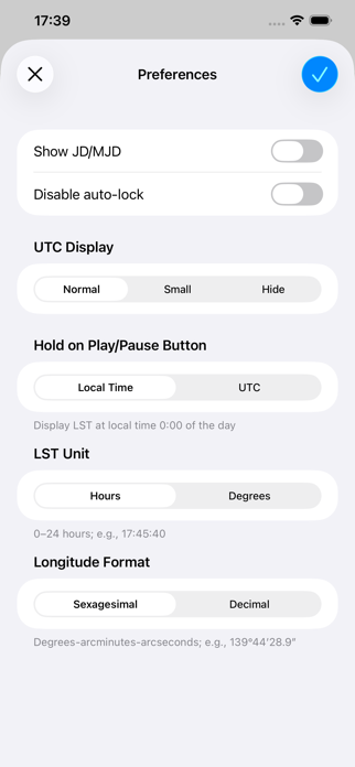 LSTclock: sidereal time clock Screenshot 5 of 8