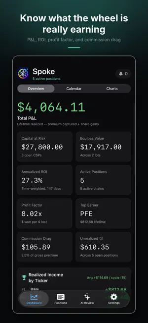 Spoke: Options Wheel Tracker screenshot 1