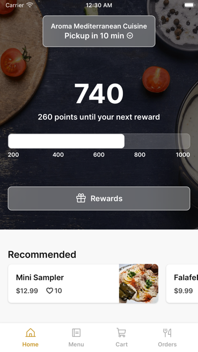 Aroma Mediterranean Cuisine iPhone screenshot 1 - Food & Drink app