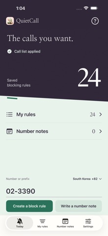 QuietCall: Block & Notes screenshot 1