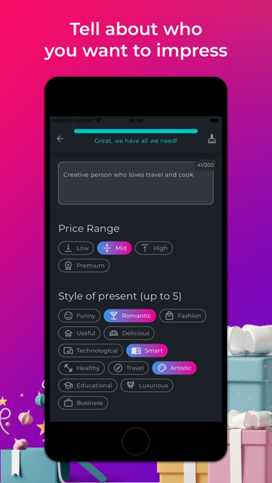 Gift Ideas: Giftadvisor AI app Screenshot
