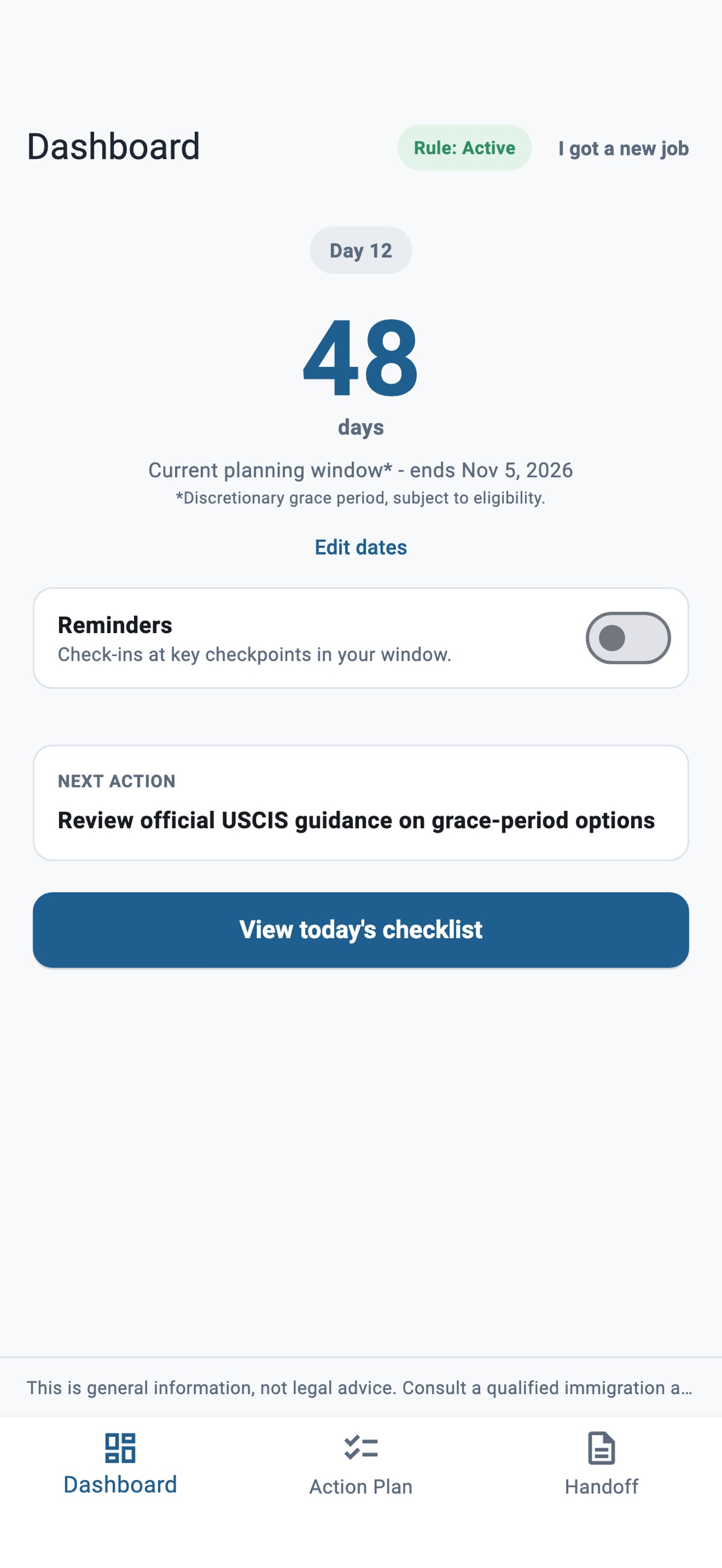 Screenshot 1 of H-1B Layoff Planner