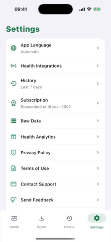 Health Analytics: Data Export Screenshot 5 of 6