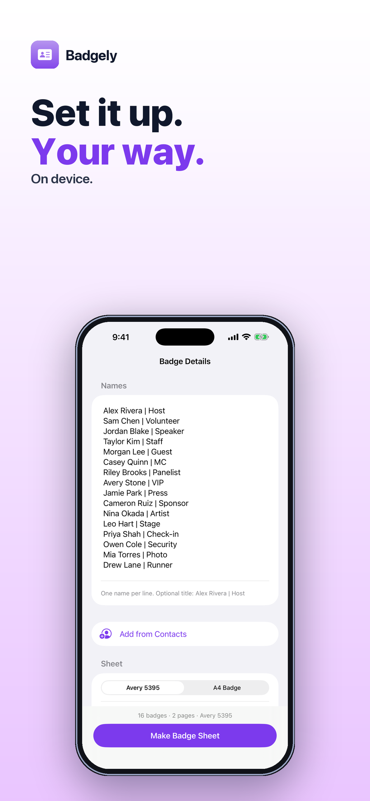 Badgely: Name Badge Maker screenshot 2