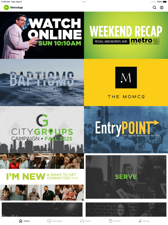 metrocitychurch.tv iPad screenshot 1 - Lifestyle app