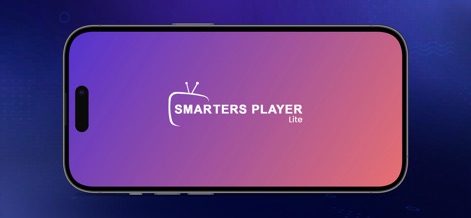 Smarters Player Lite - Die App präsentiert ihr klares Logo und einen ansprechenden Farbverlauf, der die moderne Benutzeroberfläche des Players ankündigt.