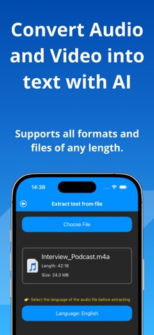 Audio Transcribe iPhone screenshot