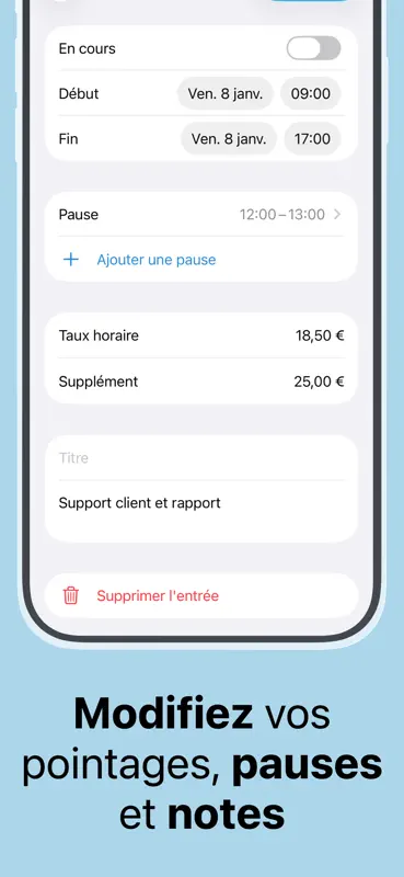 Pointeuse heures et salaire screenshot 2 of 7