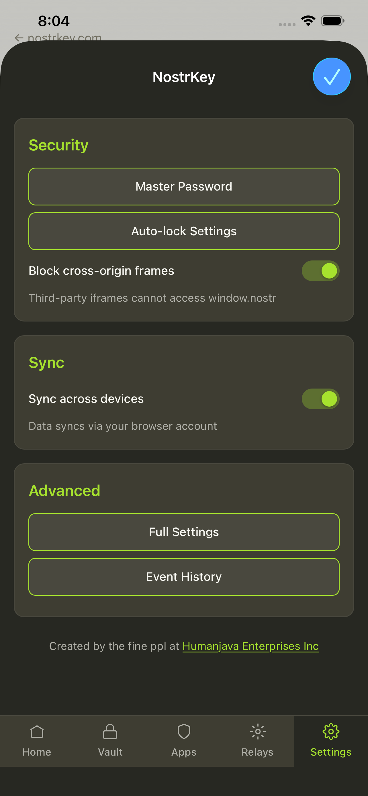 NostrKey Web Extension
