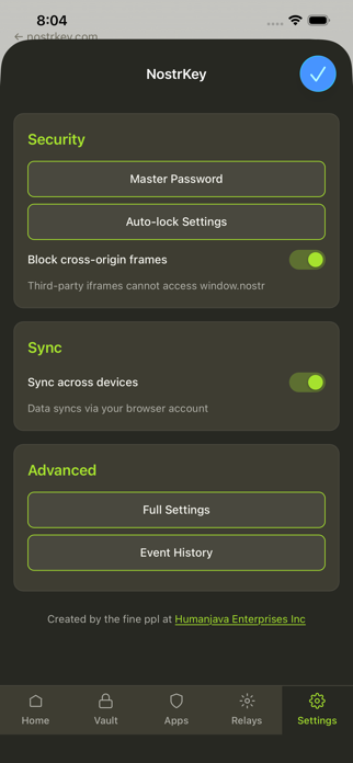 NostrKey Web Extension Screenshot 6 of 8