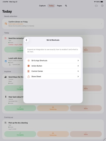 Second Brain: Voice to Action iPad screenshot