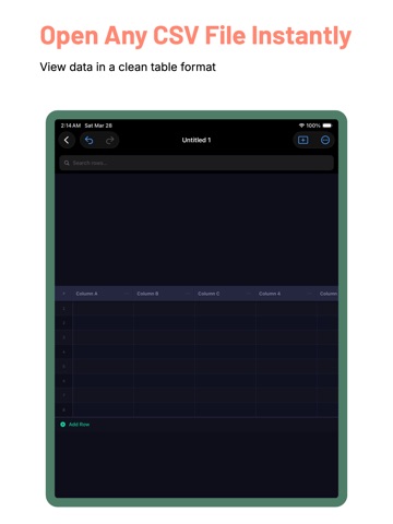CSV Maker, Viewer & Editor iPad screenshot